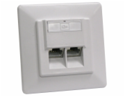 XtendLan Zásuvka 2x RJ-45, Cat5e, stíněná, pod omítku, šikmý vývod, narážecí dual