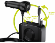 Mobile Origin Autonabíječka 75W 5v1 CA23 - 2x USB-C + USB-A port, 2x USB-C kabel