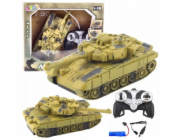 LeanToys Vojenský tank T90, dálkově ovládané RC světla, zvuky, písek 1:18