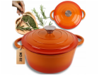 Atusa Smaltovaný litinový hrnec 22 cm 3 l HAGE oranžová