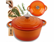 Atusa Smaltovaný litinový hrnec 22 cm 3 l HAGE oranžová