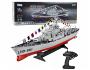 LeanToys RC letadlová loď, válečná loď, dálkově ovládané LED osvětlení 1:390
