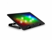 EVOLVEO A101RGB, chladící podložka pro notebook, 2x ventilátor, RGB podsvícení