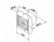 Ventika Axiální ventilátor O 100 230V 5,5W 84m3/h 25dB kuličková ložiska standardní bílá SOLID SILENT D100SR