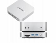 Orico Dokovací stanice MiniLink 9 v 1 s pozicí pro pevný disk M.2 SSD - stříbrná