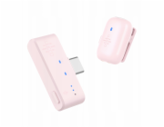 Ulanzi Bezdrátový mini mikrofon s HD 100m pro telefon, USB-C, USB-C / Minipods K1 / Růžový
