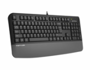 A4tech FK20, multimediální kancelářská klávesnice, CZ/US, USB, šedá