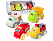 LeanToys Městská sada autíček pro batolata, jízda, pohyblivé prvky, světla, zvuky