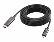 VISION - Kabel adaptéru - USB-C s piny (male) do HDMI s piny (male) - 15 m - optické vlákno - cerná - podpora 4K60 Hz (3840 x 2160), aktivní