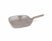 Grilovací pánev s titanovým povrchem a poklicí 28 cm Taupe Nordic Collection BH-8336