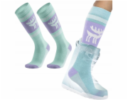 RockBros Lyžařské ponožky Qunature 037201 velikost 37-42 (S/M) - fialovo-zelené