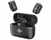 Ulanzi 2x Mini bezdrátový mikrofon na kravatu 100m pro telefon USB Type-C USB-C / Minipods K2 / Černá