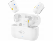 Ulanzi 2x Mini bezdrátový mikrofon na kravatu 100m pro Apple iPhone Lightning / Minipods K2 / Lightning / bílý