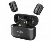 Ulanzi 2x Mini bezdrátový mikrofon na kravatu 100m pro Apple iPhone Lightning / Minipods K2 / Lightning / černý