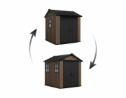 Zahradní domek Keter Apex 7,5 x 7 Walnut, s podlahou