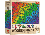 Trefl dřevěné puzzle 500+1 duhových motýlů TREFL