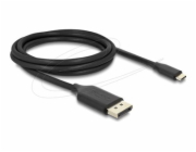 Delock - USB kabel - USB-C (M) do DisplayPort (M) - DisplayPort 1.4 - 2 m - podpora 8K60Hz, podpora režimu DP Alt, podpora HDR - cerná