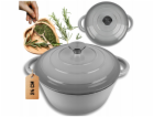 Atusa Litinový smaltovaný hrnec 24 cm 4 l, šedý