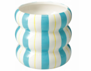 Home Styling Collection LINJE keramický kryt na květináč s pruhy, 14 cm
