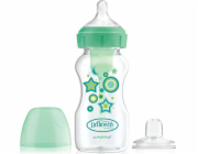 Dr Browns Dr. Browns WB91606-SET LAHEV DO NIKETU ZELENÁ/ŠIROKOHRDLÁ LAHEV 270 ML MOŽNOSTI + ZELENÁ DEKORACE, S NIKETEM + 6M A NEVYLITÍM NÁUSTNÍKEM/