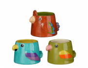 MICA Gelová květináče BIRD 1186199, keramické, modro/červené