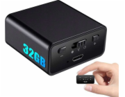 NoName Špionážní hlasový záznamník s detekcí zvuku Q65 - odposlechové zařízení s magnetem a 32GB pamětí