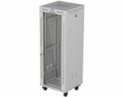 Lanberg 19" 32U 600x600 šedá stojící racková skříň s perforovanými dvířky a LCD (ploché balení)