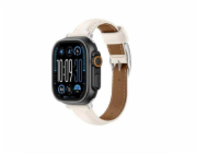 Amazingthing Kožený řemínek Class Band pro Apple Watch 45/46/49 mm - světle béžový