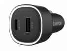 CANYON car charger OnDrive 48 PD 48W USB-A+USB-C Black