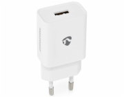 NEDIS síťová nabíječka/ 12 W/ 5 V/ 2.4 A/ rychlé nabíjení/ USB-A/ bílá