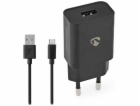 NEDIS síťová nabíječka/ 5 W/ 5 V/ 1 A/ USB-A/ černá/ micr...