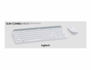 Logitech Slim Wireless Combo MK470 - Sada klávesnice a myši - bezdrátový - 2.4 GHz - francouzská - bělavá