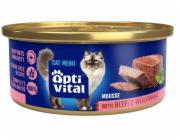 OPTIVITAL Fluffy mousse with beef - mokré krmivo pro kočky - 85g