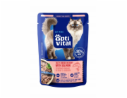 OPTIVITAL Tasty shreds in gravy with salmon - mokré krmivo pro kočky - 85g