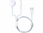 Devia Kabel USB pro iPhone a Apple Watch bílý 2v1 1,2m