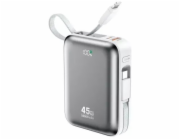 Wekome Powerbanka BWOO P77 45W, 10000 mAh se 2 USB-C a Lightning kabely, šedá