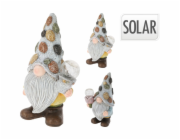 Zahradní dekorace trpaslík a solární lampa 33,5 cm květináč KO-795420360kvet