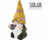 Zahradní dekorace trpaslík se solárním světlem 37 cm Žlutá čepice KO-095241730