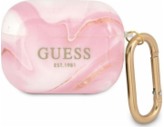 Guess Ochranný kryt GUAPUNMP Marble Collection pro AirPods Pro růžový
