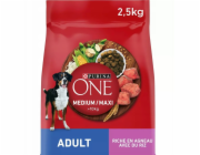 PURINA One Adult Medium/Maxi Rich in lamb with rice - suché krmivo pro psy - 2,5kg