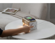 IMMAX LED budík DECENT/ bezdrátové nabíjení/ bílý šum/ 20W/ vstup 9V/2,22/12V/1,67A (PD 20W)/ 30lm/ USB-C/ hnědo-bílý