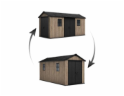 Zahradní domek Keter Apex 7,5 x 15 Ashwood, s podlahou