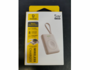 NoName Přenosná bezdrátová nabíječka Baseus EnerFill FW11 pro Apple Watch s vestavěným kabelem 5W bílá