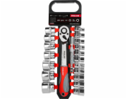 PRO Sada 20 ks nástrčných klíčů , CRV, 1/2", 8-32 mm, prodloužení, Proline