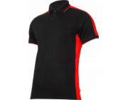 Lahti Pro Pánské polo tričko 190g/m2, černé a červené, velikost S