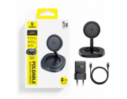 Baseus Nabíječka Baseus EnerFill FF11 15W skládací indukční nabíječkou s 20W nabíječkou do zásuvky a 1m kabelem USB-C - černá