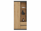 Topeshop RS-80 BILY ANTRACYT/DĄB ARTISAN kancelářská skříň