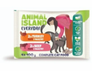 ANIMAL ISLAND Pate Beef / Turkey Box - mokré krmivo pro kočky - 4x100g
