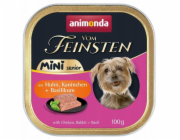 ANIMONDA Vom Feinsten Senior Mini Chicken with rabbit and basil - vlhké krmivo pro psy - 100g