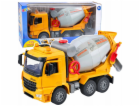 LeanToys Stavební vůz Míchačka na beton Rotující buben Sv...